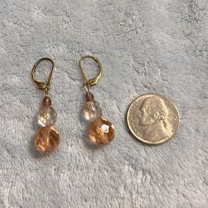 Peach Colored Dangle Earrings
